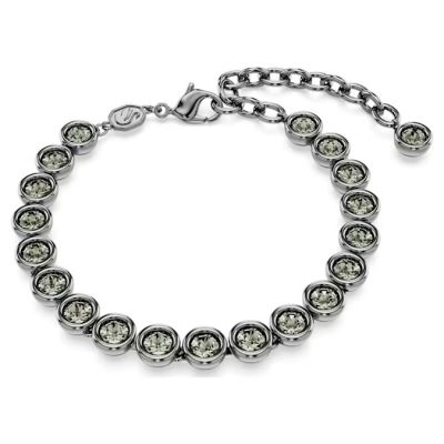 Pulseira Swarovski Imber Tennis Redonda Preta Rodio