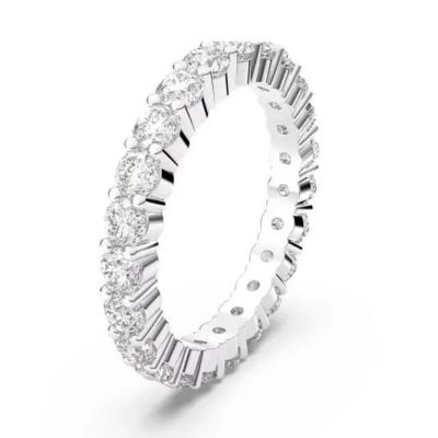 Anel swarovski Branco Lacado rodio