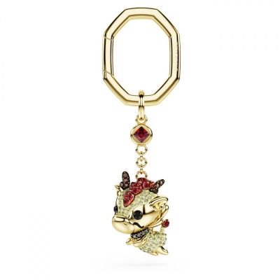 Chaveiro Swarovski Chinese Zodiac Dragão Amarelo Lacado a dourado