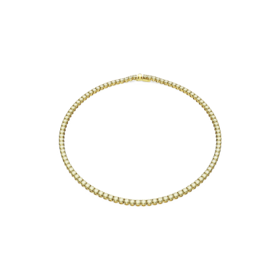 Colar Swarovski Matrix Tennis Lapidação redonda Amarelo Lacado a dourado