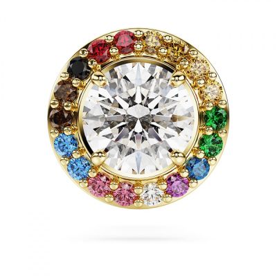 Alfinete Swarovski de lapela Matrix Lapidação redonda Lacado a dourado