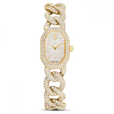 Relógio Swarovski Dextera Chain Fabrico suíço Bracelete em cristal Dourado Acabamento em dourado