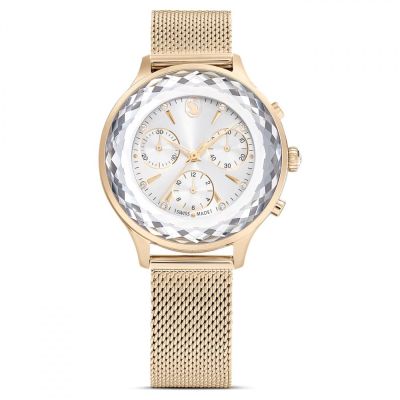 Relógio Swarovski Nova Chrono Fabrico suíço Pulseira de metal Dourado Acabamento em champanhe dourado