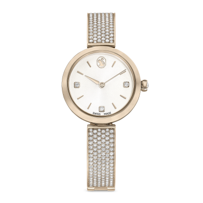 Relógio Swarovski Illumina Fabrico suíço Pulseira de metal Dourado Acabamento em champanhe dourado