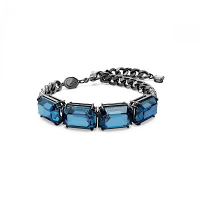 Pulseira Swarovski Millenia Corte octogonal Azul Revestida a Ruténio