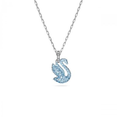Pendente Swarovski Iconic Swan Cisne Azul Banhado a Ródio