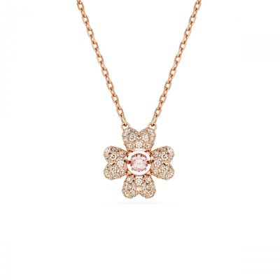 Pendente Swarovski Idyllia Trevo Branco Revestido a tom de Dourado rosa