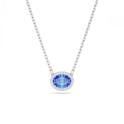 Colar Swarovski Constella Corte oval Azul Revestido a Ródio