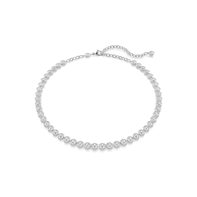 Colar Swarovski Imber Tennis Lapidação redonda Branco Lacado a ródio