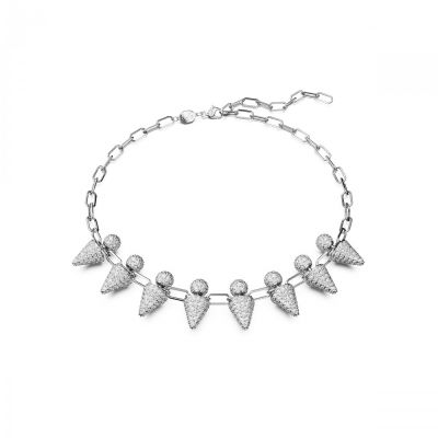 Luna necklace Moon White Rhodium plated