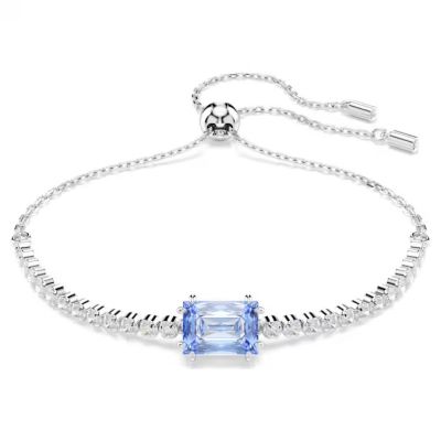 Pulseira Swarovski Matrix Tennis Combinação de lapidações Azul Lacado a ródio
