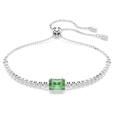Pulseira Swarovski Matrix Tennis Combinação de lapidações Verde Lacado a ródio