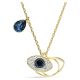  Pingente Swarovski Symbolica Olho grego, Azul, Lacado a dourado