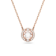 Colar Swarovski Sparkling Dance Lapidação Redonda Branco Lacado a Rosa Dourado
