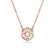 Colar Swarovski Sparkling Dance Lapidação Redonda Branco Lacado a Rosa Dourado
