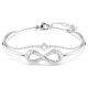 Bracelete Swarovski Hyperbola Infinity Branca Lacado a Ródio