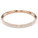 Bracelete Swarovski Meteora Snow Pavé Branca Lacado a Rosa Dourado M