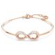 Bracelete Swarovski Hyperbola Infinity Branca Lacado a Rosa Dourado