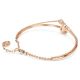 Bracelete Swarovski Swan Cisne Preto Lacado a Rosa Dourado M
