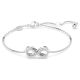Pulseira Swarovski Hyperbola Infinity Branca Lacado a Ródio
