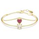 Bracelete Swarovski Chroma Coração Vermelha Lacado a Dourado