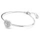Bracelete Swarovski Hyperbola Coração Branca Lacado a Ródio
