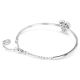 Bracelete Swarovski Hyperbola Coração Branca Lacado a Ródio