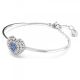 Bracelete Swarovski Hyperbola Coração Azul Lacado a Ródio