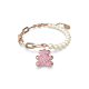 Pulseira Swarovski Teddy Urso Rosa Lacado a Rosa Dourado