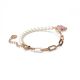 Pulseira Swarovski Teddy Urso Rosa Lacado a Rosa Dourado