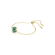 Pulseira Swarovski Idyllia Combinação de Lapidações Trevo de Quatro Folhas Verde Lacado a Dourado