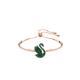Bracelete Swarovski Iconic Swan Cisne Verde Lacado a Rosa Dourado