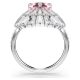 Anel Swarovski cocktail Idyllia Combinação de lapidações Concha Rosa Lacado a ródio 58