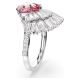 Anel Swarovski cocktail Idyllia Combinação de lapidações Concha Rosa Lacado a ródio 58