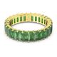 Anel Swarovski Matrix Lapidação Baguete Verde Lacado a dourado 55