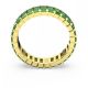 Anel Swarovski Matrix Lapidação Baguete Verde Lacado a dourado 55