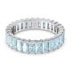 Anel Swarovski Matrix Lapidação Baguete Azul Lacado a ródio 50