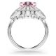 Anel Swarovski cocktail Idyllia Combinação de lapidações Concha Rosa Lacado a ródio