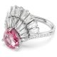 Anel Swarovski cocktail Idyllia Combinação de lapidações Concha Rosa Lacado a ródio