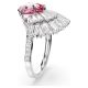 Anel Swarovski cocktail Idyllia Combinação de lapidações Concha Rosa Lacado a ródio