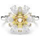 Anel Swarovski cocktail Idyllia Combinação de lapidações Flor Amarelo Lacado a ródio 50-55