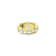 Anel Swarovski Dextera Combinação de Lapidações Branco Lacado a Dourado