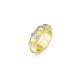 Anel Swarovski Dextera Combinação de Lapidações Branco Lacado a Dourado