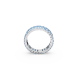 Anel Swarovski Matrix Lapidação Baguete Azul Lacado a Ródio