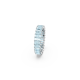 Anel Swarovski Matrix Lapidação Baguete Azul Lacado a Ródio