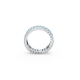 Anel Swarovski Matrix Lapidação Baguete Azul Lacado a Ródio