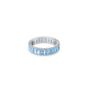 Anel Swarovski Matrix Lapidação Baguete Azul Lacado a Ródio