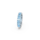 Anel Swarovski Matrix Lapidação Baguete Azul Lacado a Ródio