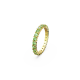 Anel Swarovski Matrix Lapidação Redonda Verde Lacado a Dourado