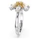 Anel Swarovski cocktail Idyllia Combinação de lapidações Flor Amarelo Lacado a ródio 55-60